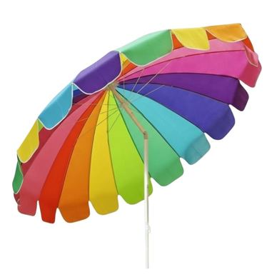 Ομπρέλα Παραλίας Multicolor, Jumi, Μοτίβο Ουράνιο Τόξο, Ανθεκτική στην UV, 220 cm