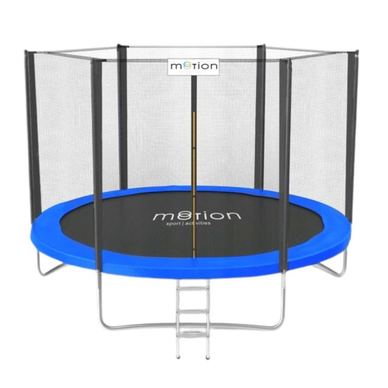 Trambulină de grădină Jumi, MOTION, 240 cm, cu plasă de protecție și scară, culoare albastru