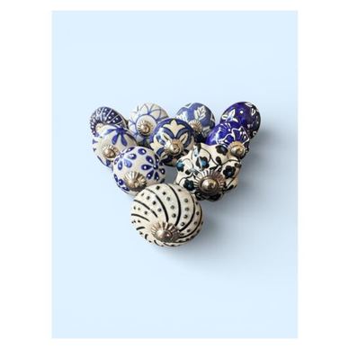 10 ks ručně malovaných porcelánových knoflíků ve vintage stylu