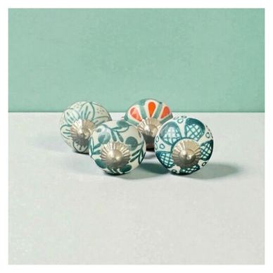 4dílná sada ručně malovaných porcelánových knoflíků ve vintage stylu