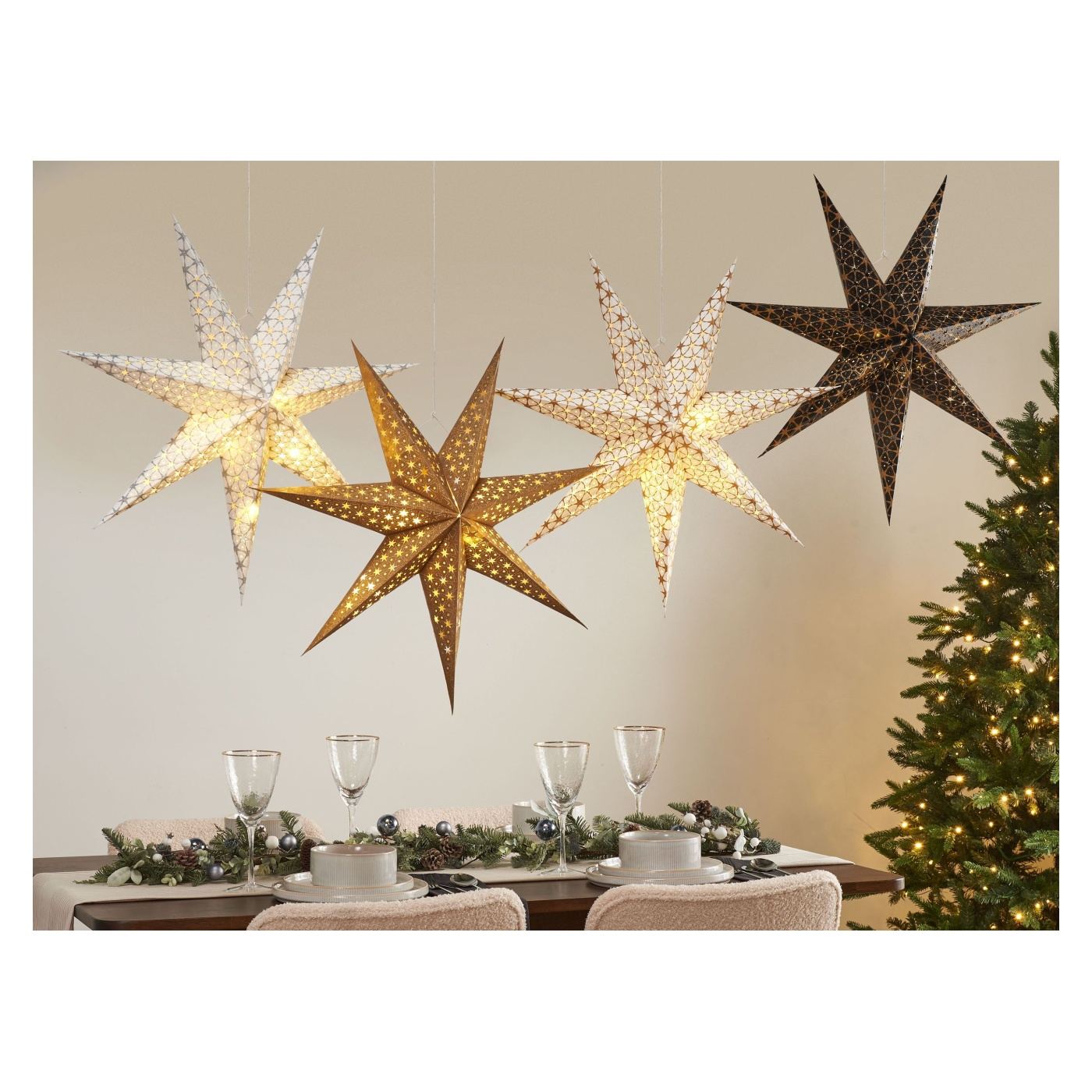 Függődísz négydarabos szettben LED TRISUL Csillag 60 cm Színes - 1