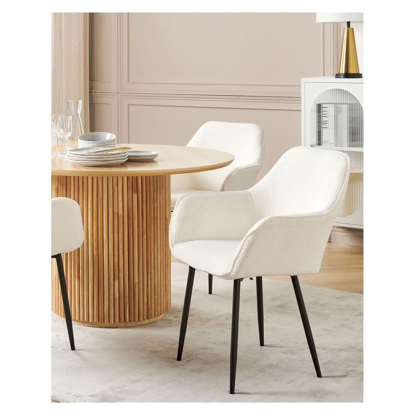 Étkezőszék kétdarabos szettben ALDEN II Buklé Fehér - 1