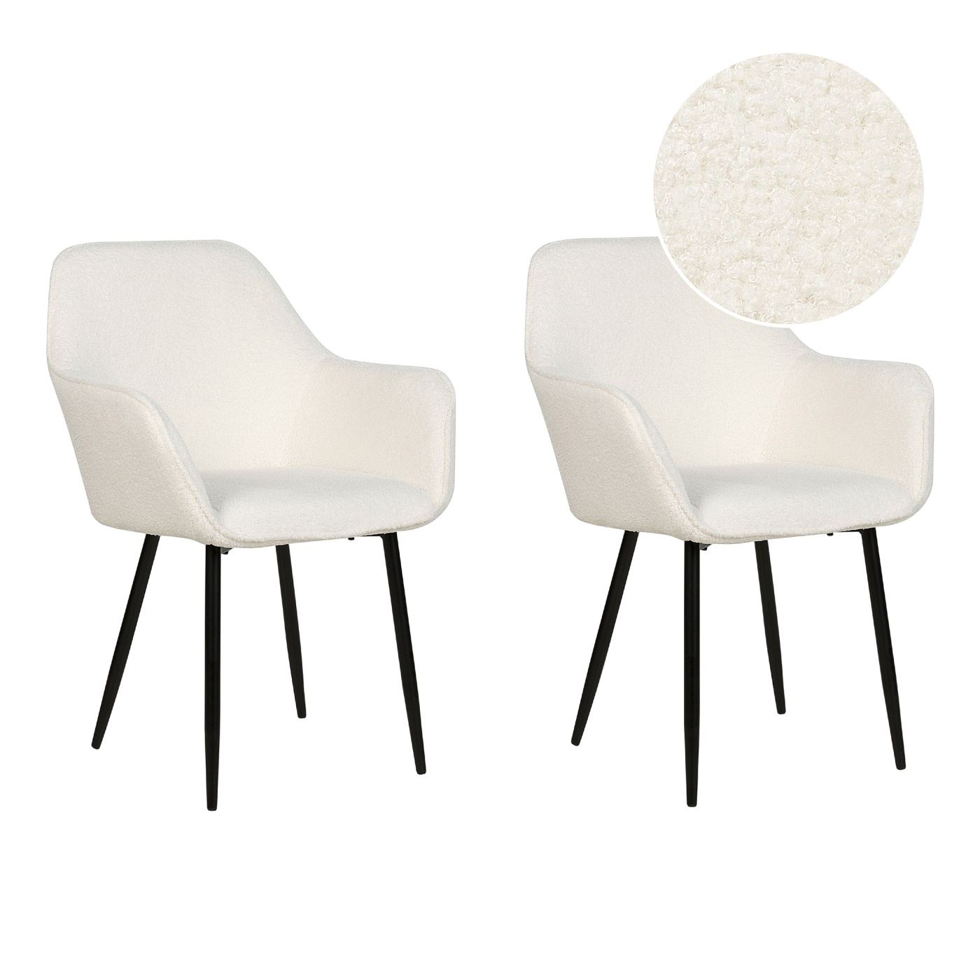 Étkezőszék kétdarabos szettben ALDEN II Buklé Fehér - 2