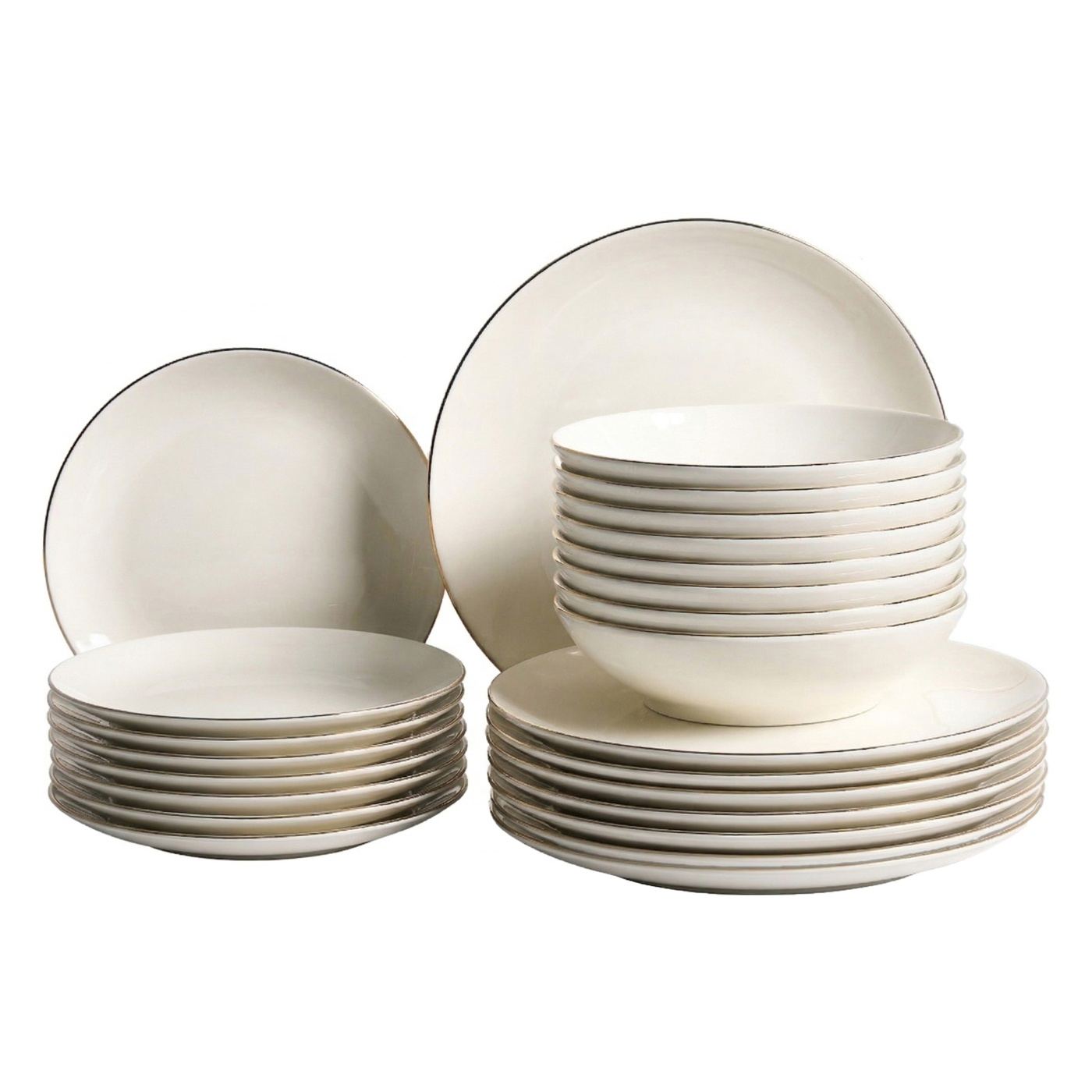 24 darabos étkészlet CUMIN Porcelán Törtfehér/ arany - 2