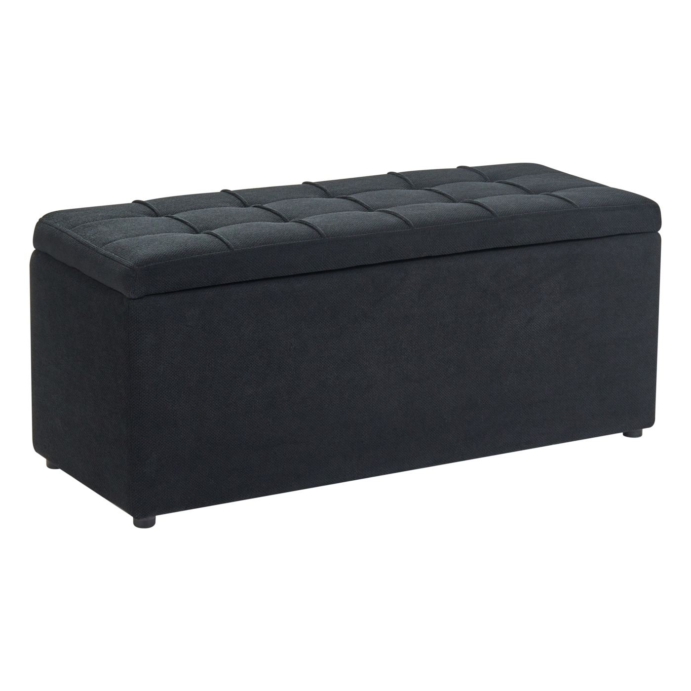 Ottomán tárolórekesszel OREM 100 cm 40 cm Fekete - 2