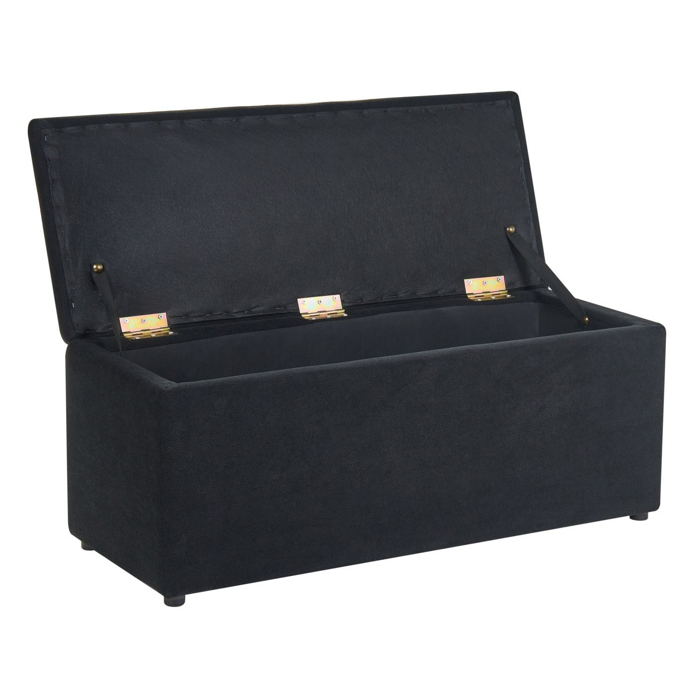 Ottomán tárolórekesszel OREM 100 cm 40 cm Fekete - 4