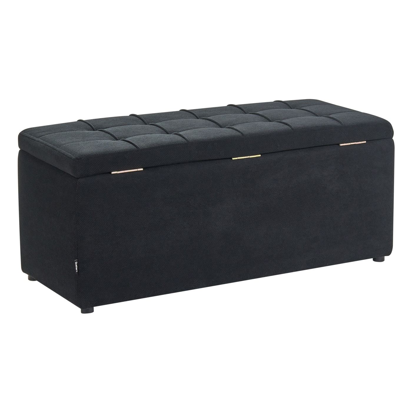 Ottomán tárolórekesszel OREM 100 cm 40 cm Fekete - 6