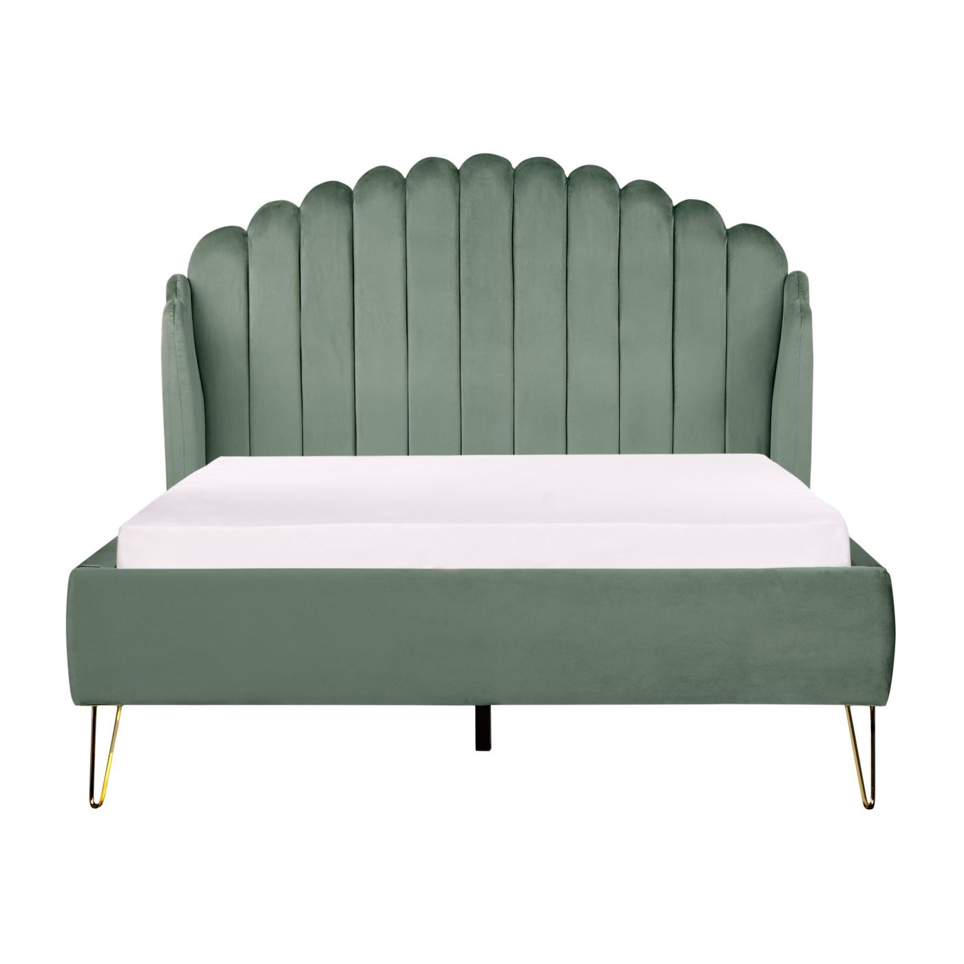 Ágy Bársony AMBILLOU 140 x 200 cm Zöld - 5