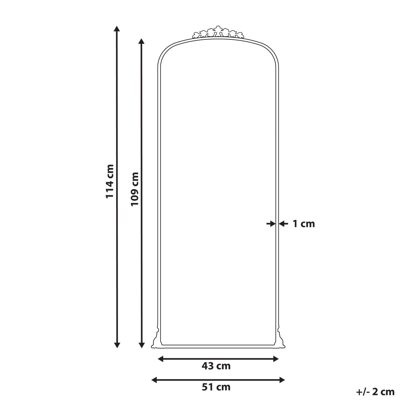 Falitükör LIVRY 51 cm 114 cm Fém Arany - 3