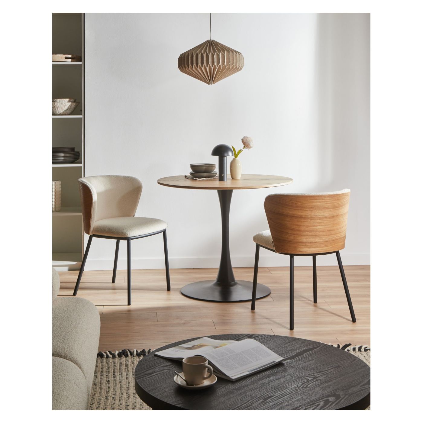 Étkezőszék kétdarabos szettben HOSKIN Buklé Törtfehér - 1