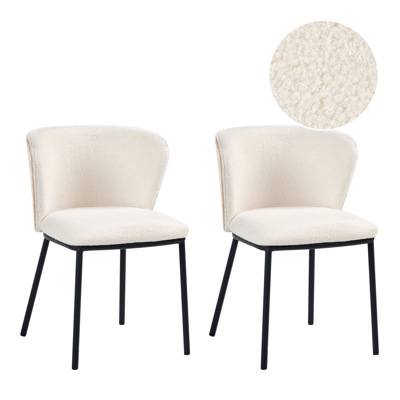 Étkezőszék kétdarabos szettben HOSKIN Buklé Törtfehér - 2