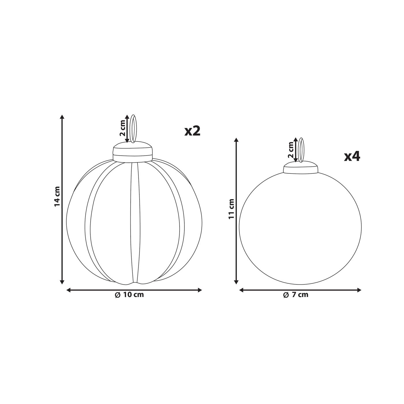 6 darabos karácsonyfadísz szett ARGENTIN Üveg Piros - 3