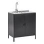 Háromdarabos kültéri konyhaszett mosogatóval VILAMA Fém Fekete thumbnail 4
