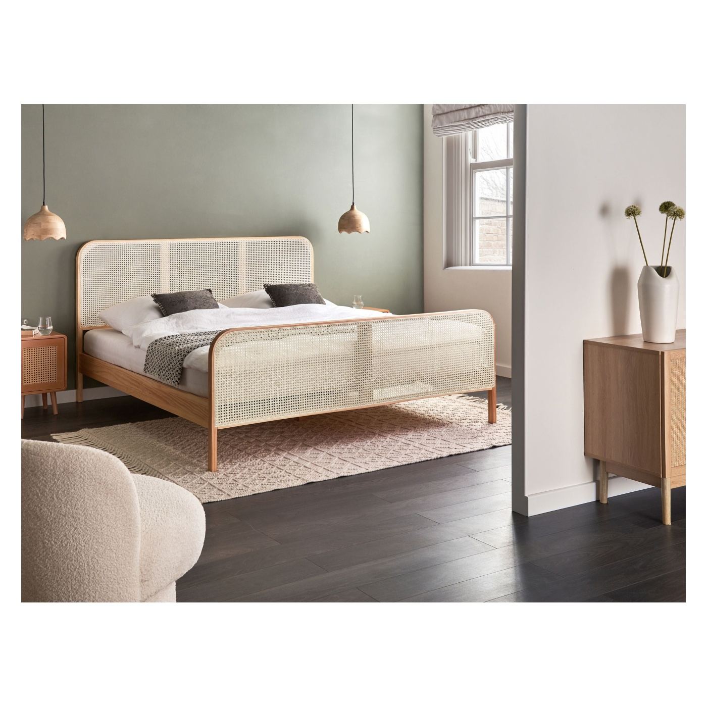 Ágy Fenyő GONFARON 180 x 200 cm Világosbarna - 1