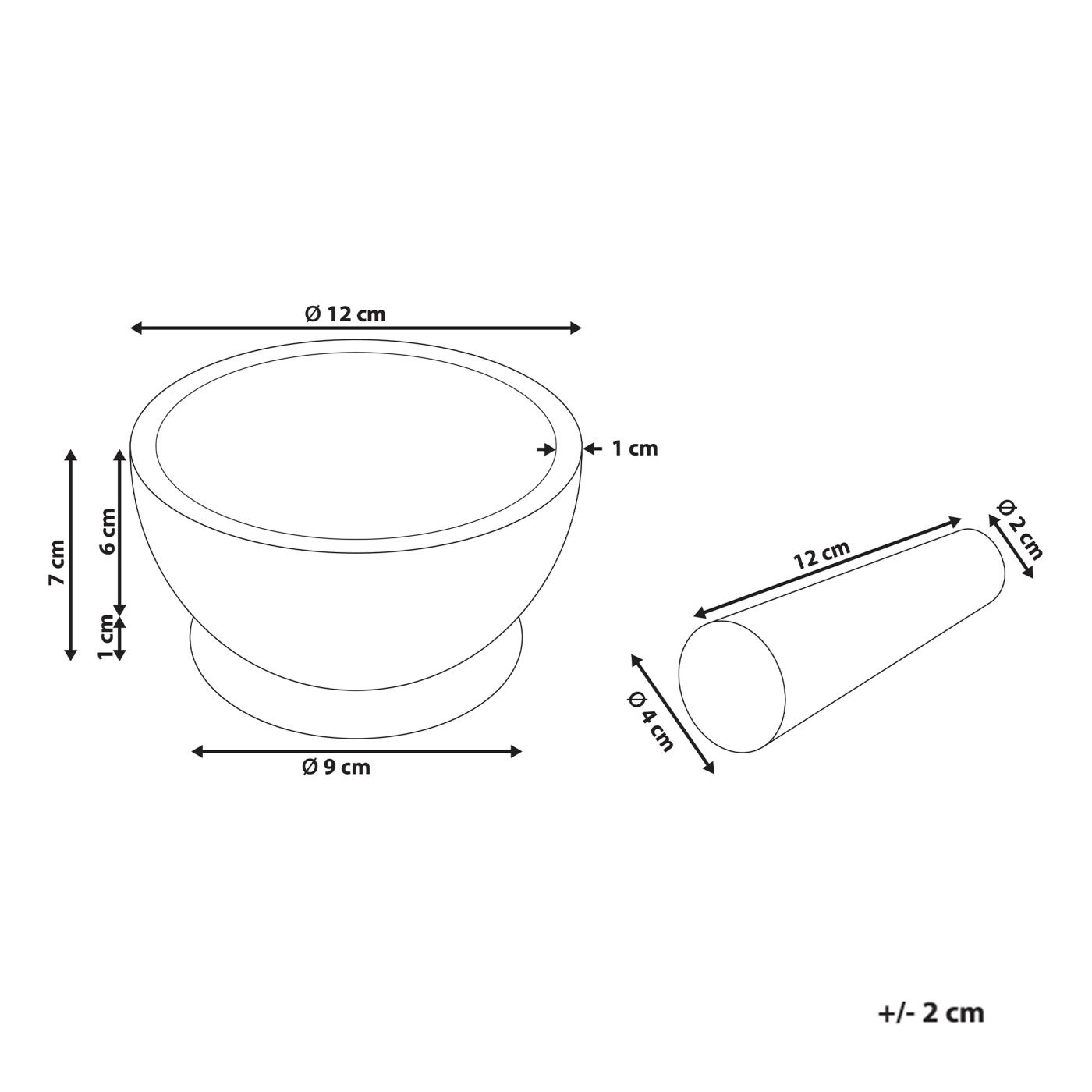 Mozsár és törő QENA Mangófa Barna/fehér - 5