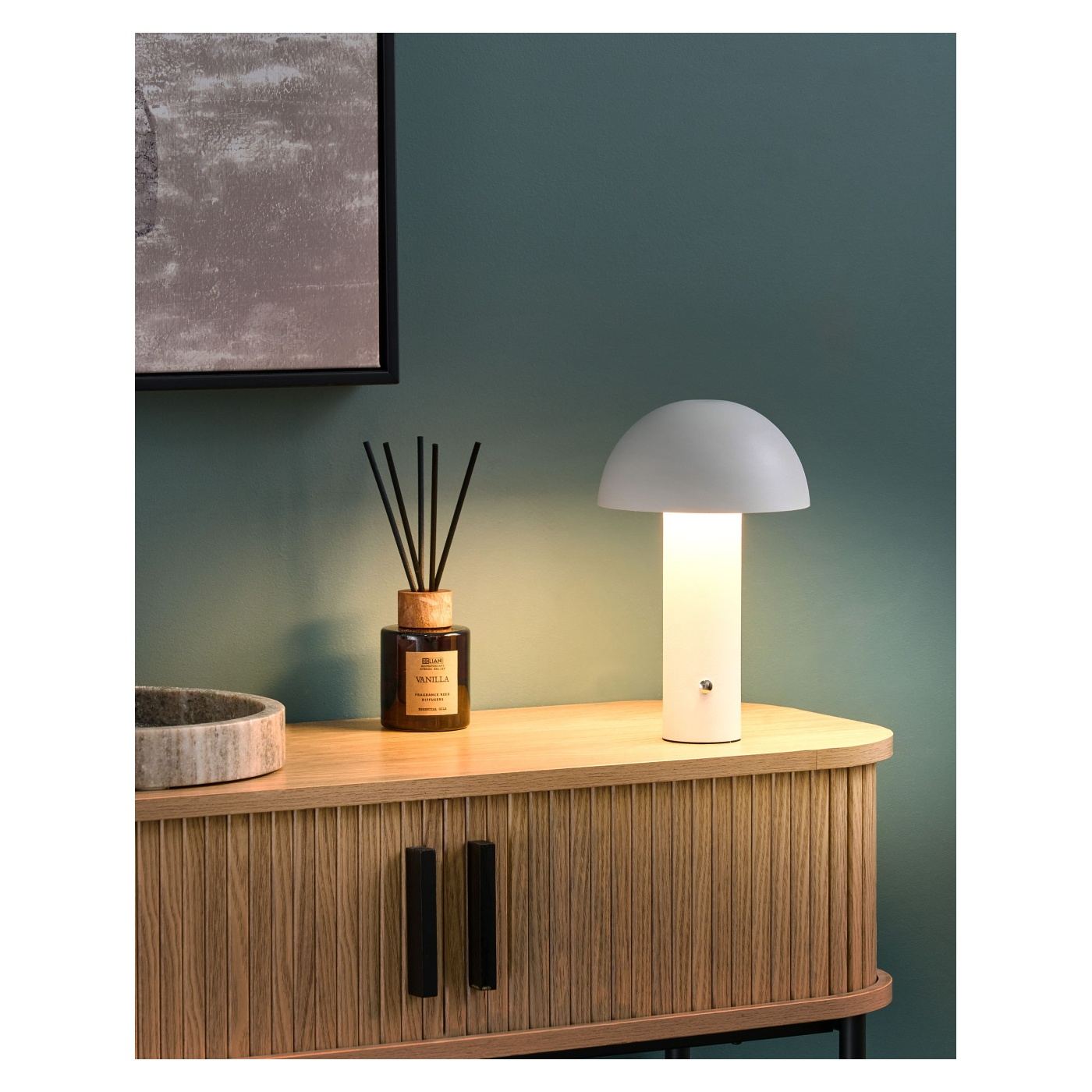 Vezeték nélküli LED asztali lámpa BOJO Dimmer funkcióval Fém Fehér - 1