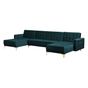 Moduláris U alakú kanapéágy 5 személyes ABERDEEN Bársony Kékeszöld thumbnail 4