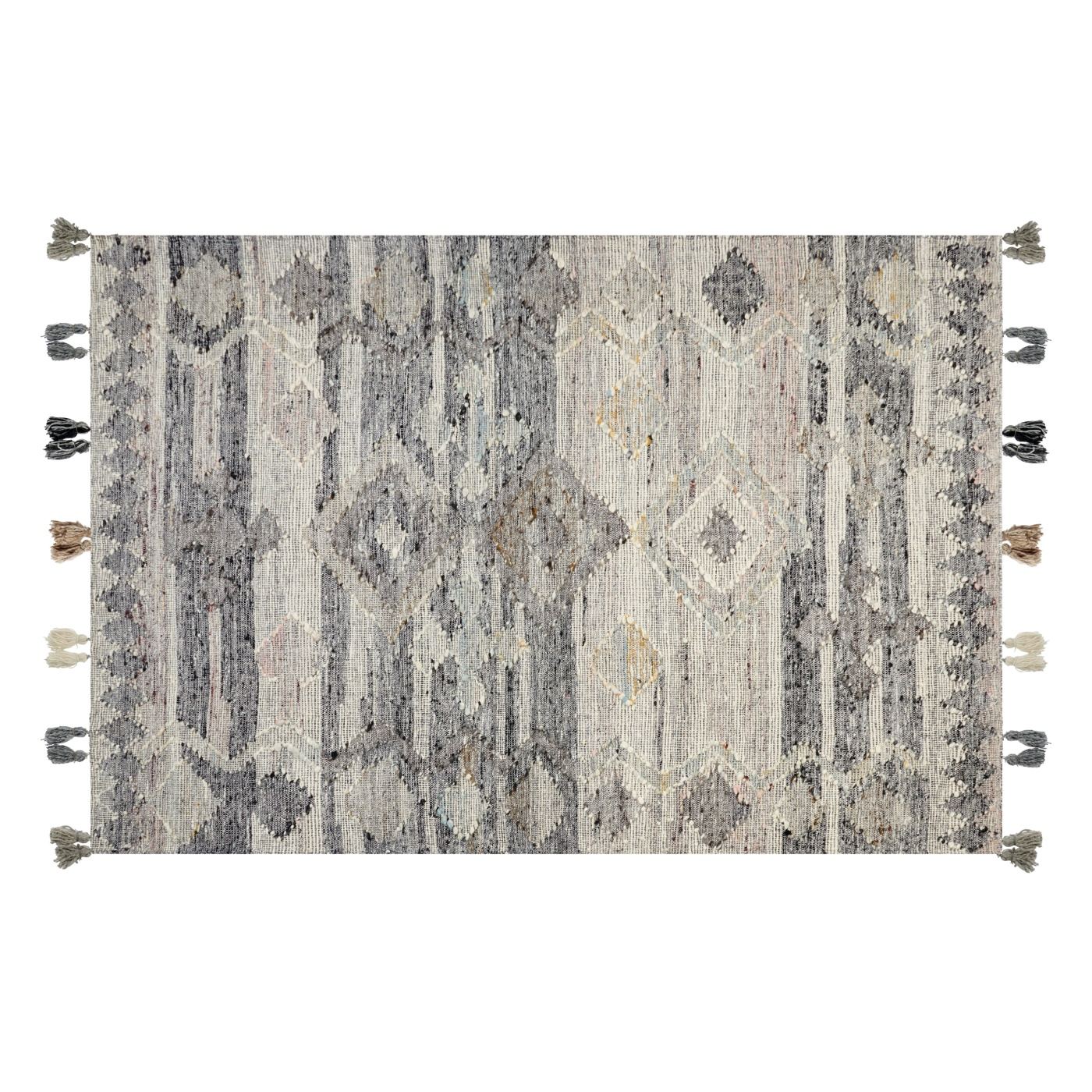 Szőnyeg ARATASHEN Szürke 160 x 230 cm Gyapjú Kilim - 2