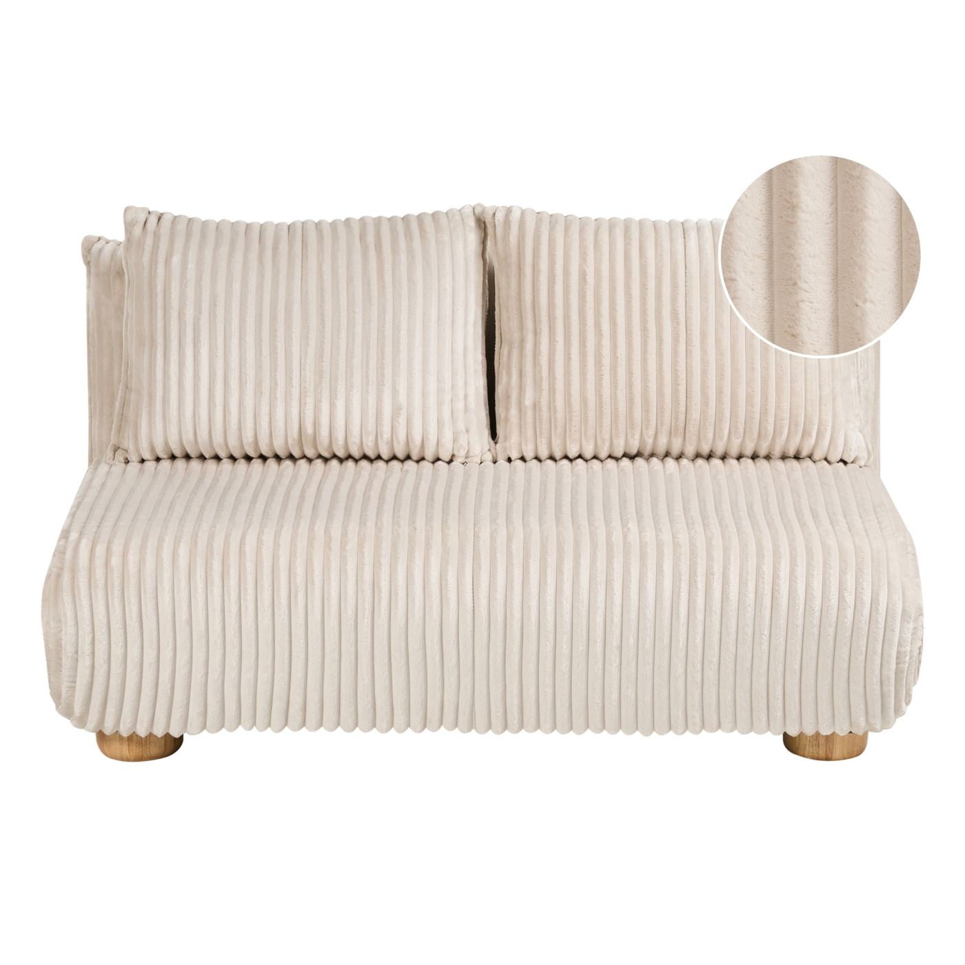 Kanapéágy 2 személyes ABISKO Kordbársony Törtfehér - 2