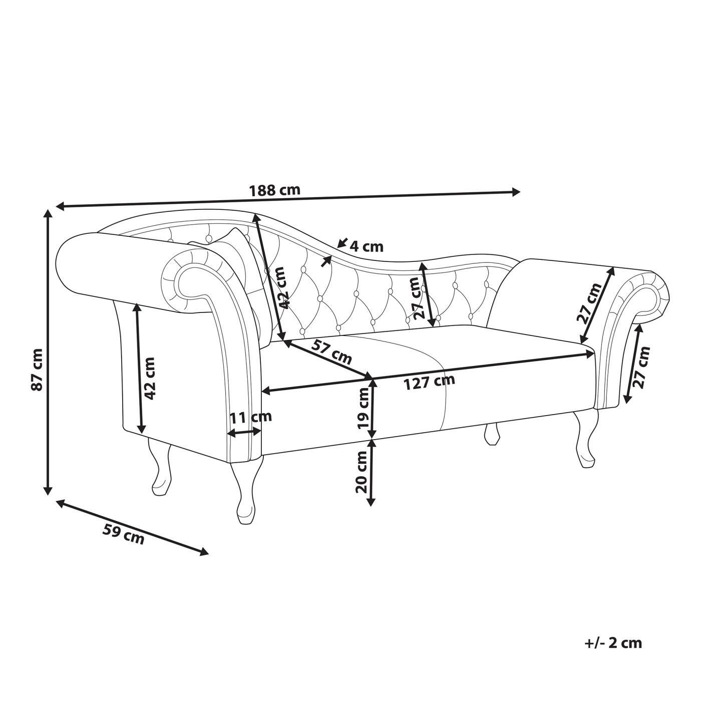 Bal oldali dívány LATTES Bársony Rózsaszín - 3