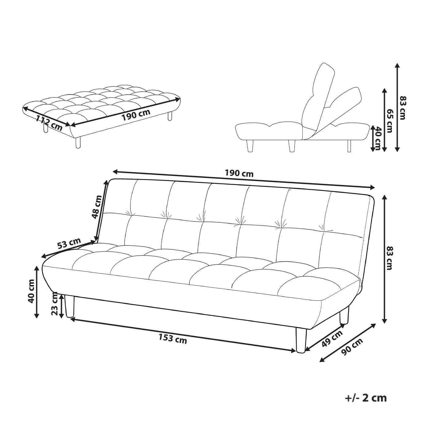Kanapéágy 2 személyes RISOR Kék - 3