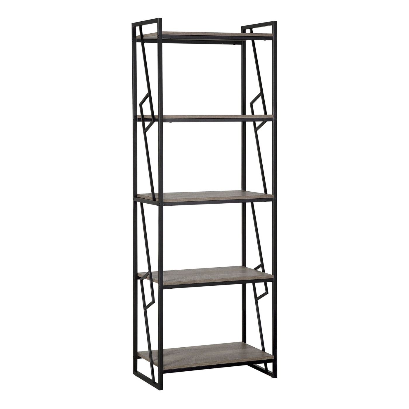 Ötszintes könyvespolc FORRES 184 cm Barna/fekete - 2