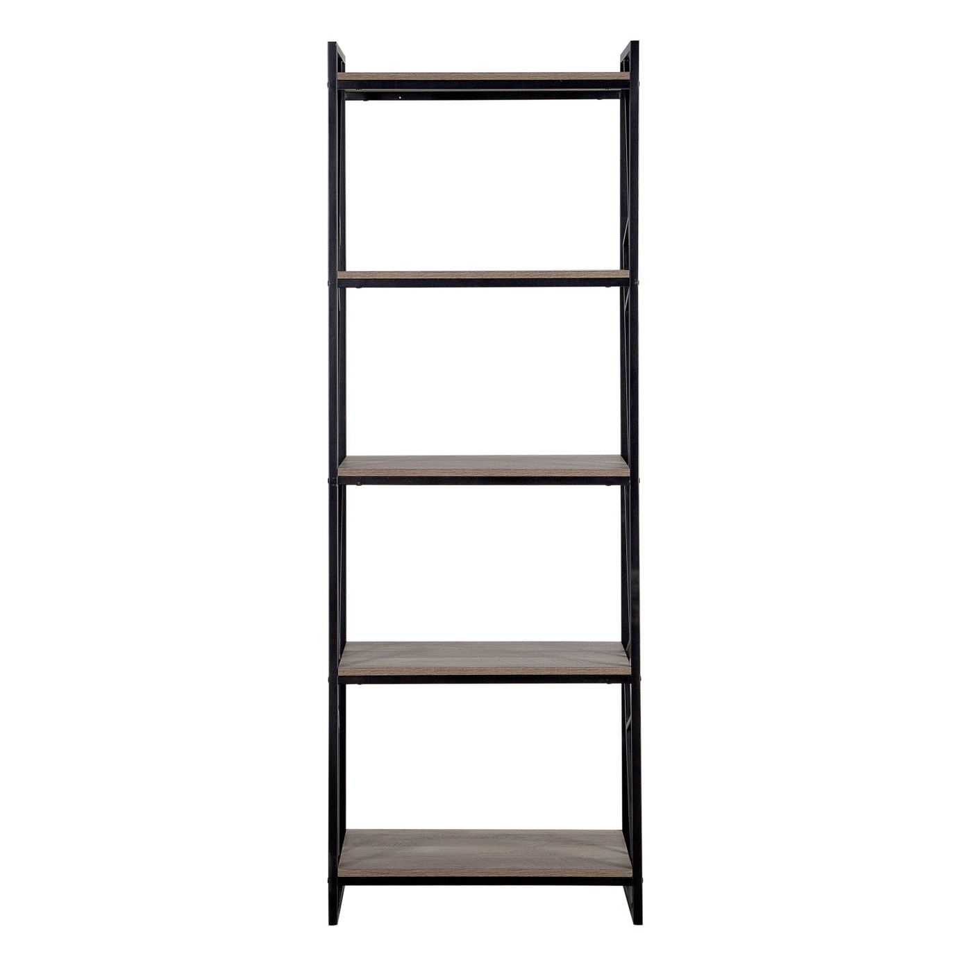 Ötszintes könyvespolc FORRES 184 cm Barna/fekete - 4