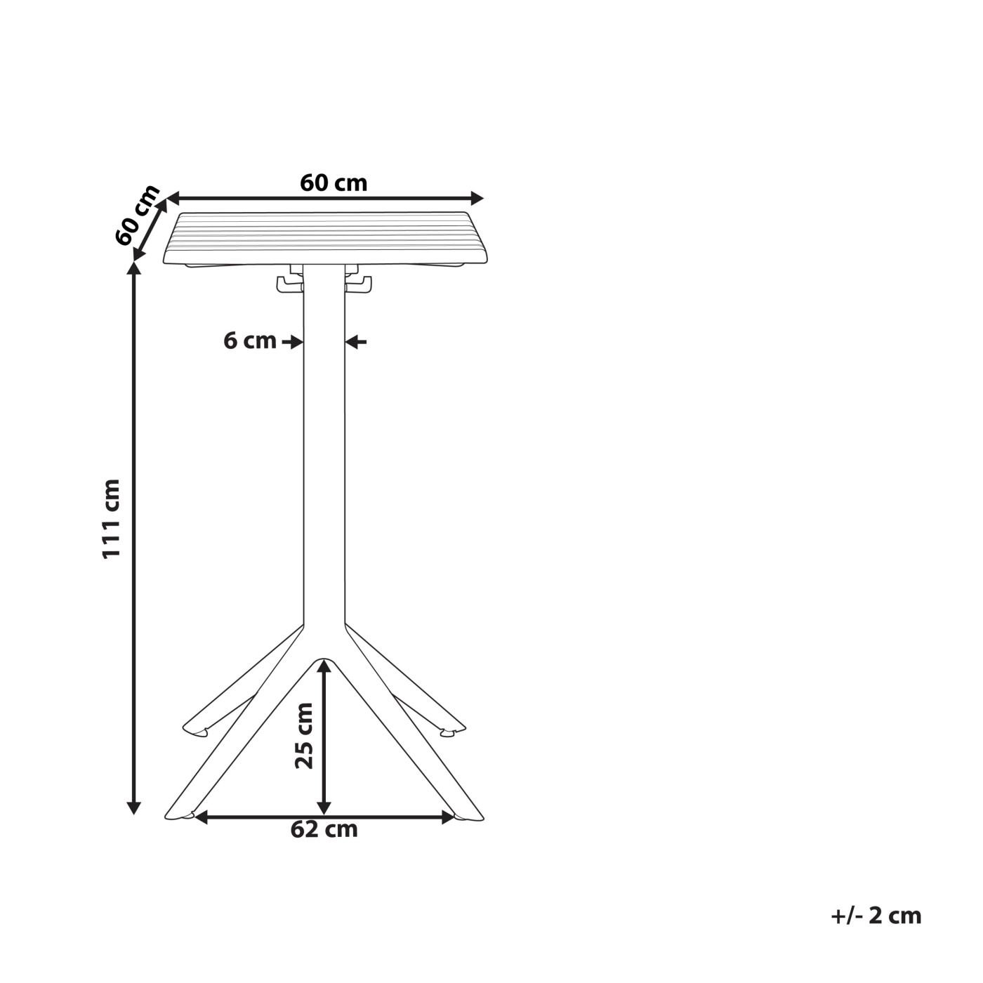 Kerti bárasztal LEMNOS 60 cm 60 cm Bézs - 3