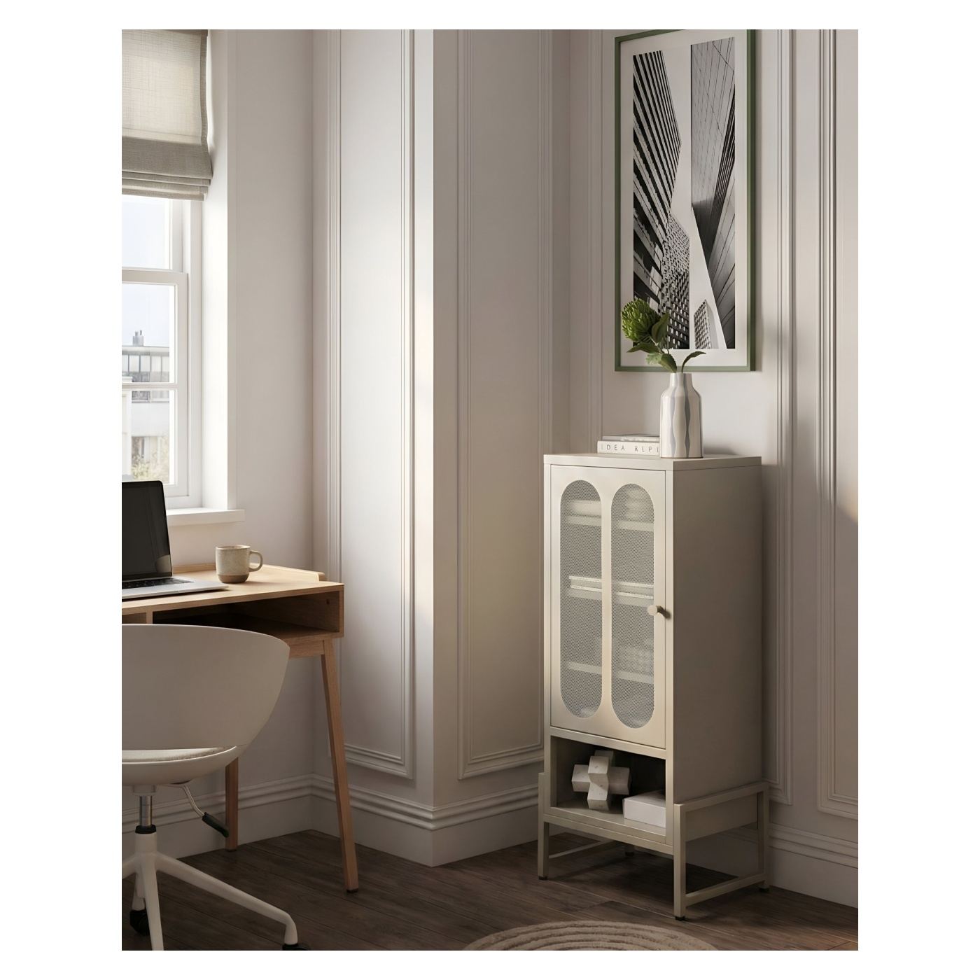 Tálalószekrény SOLETTA Fém Bézs - 1