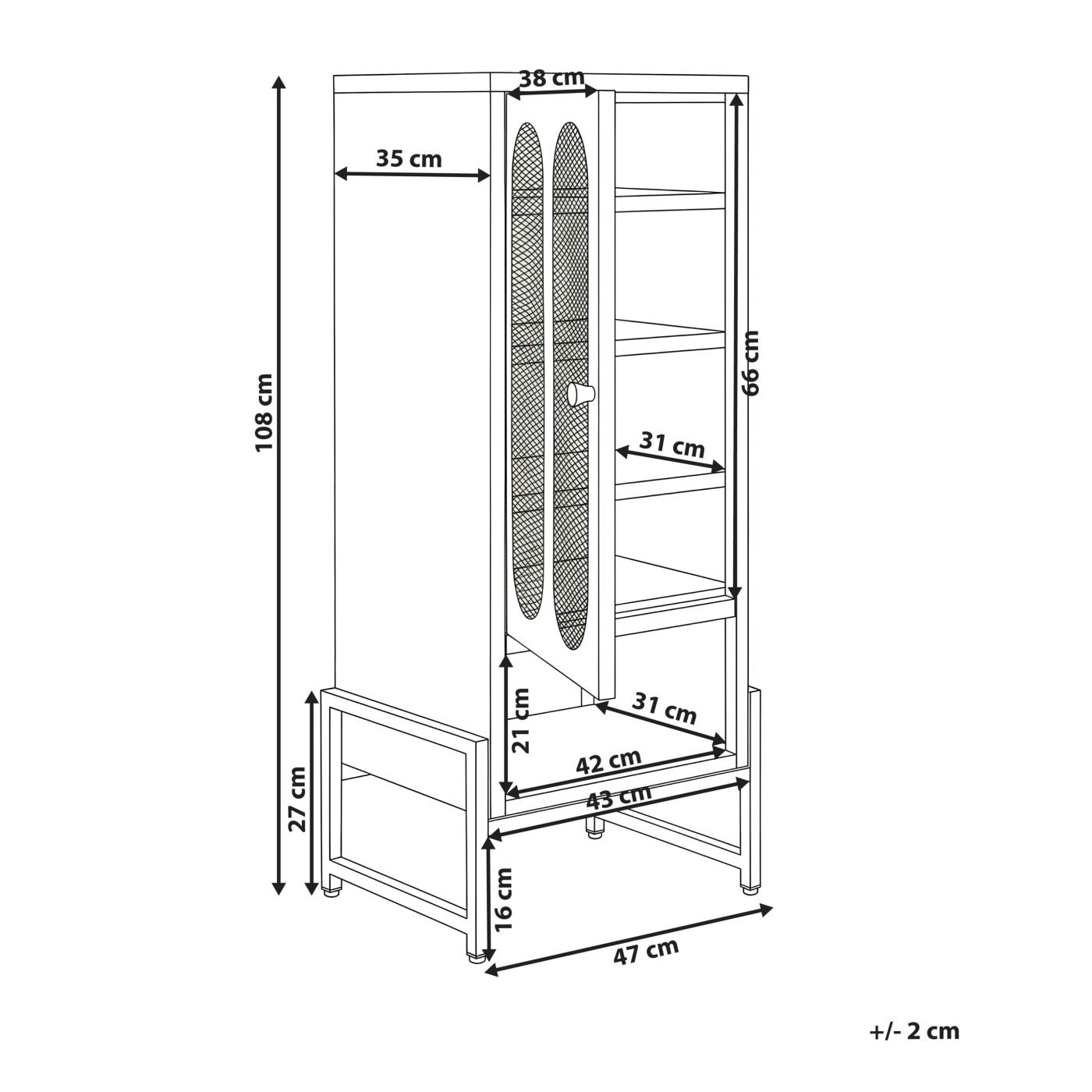 Tálalószekrény SOLETTA Fém Bézs - 3