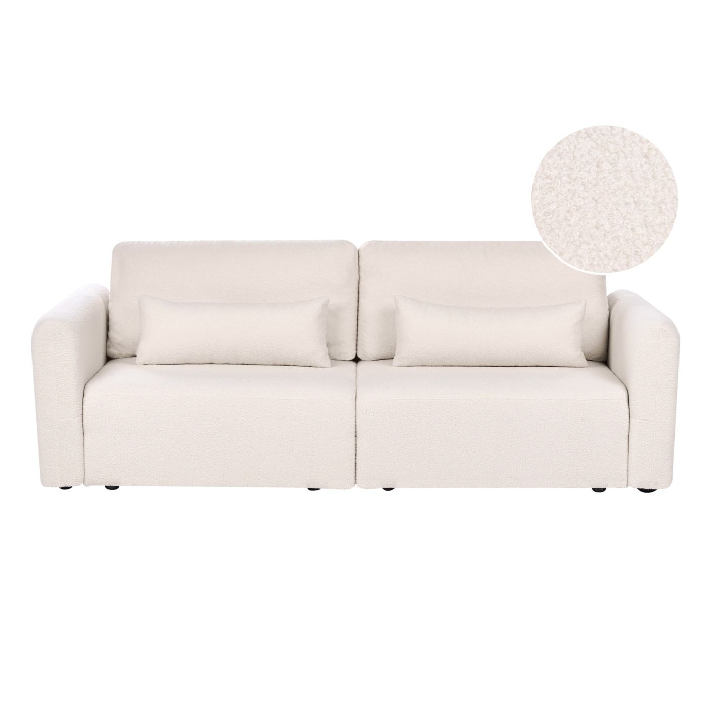 Kanapéágy 3 személyes VAXHOLM Buklé Világosbézs Ágyneműtartóval - 2