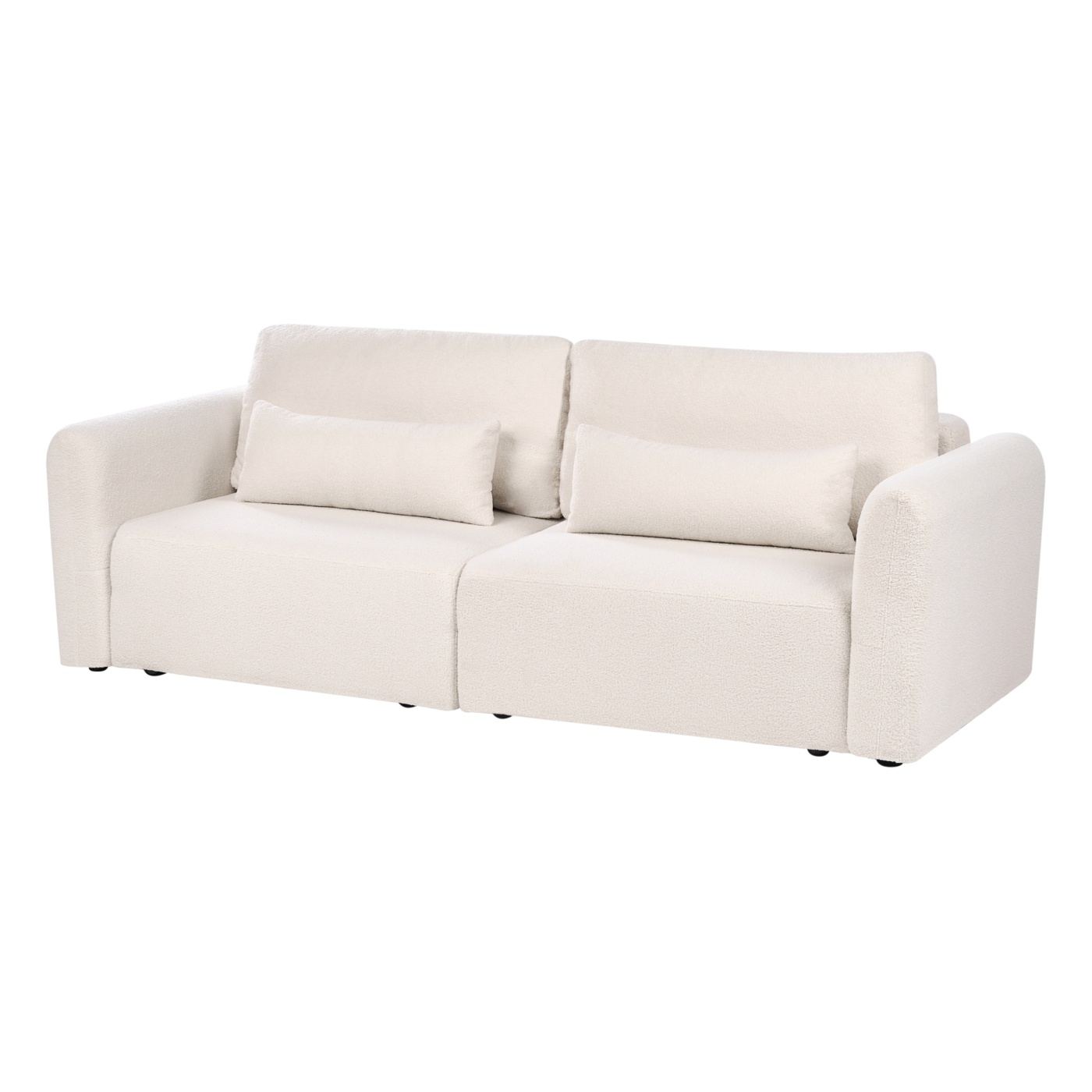 Kanapéágy 3 személyes VAXHOLM Buklé Világosbézs Ágyneműtartóval - 4