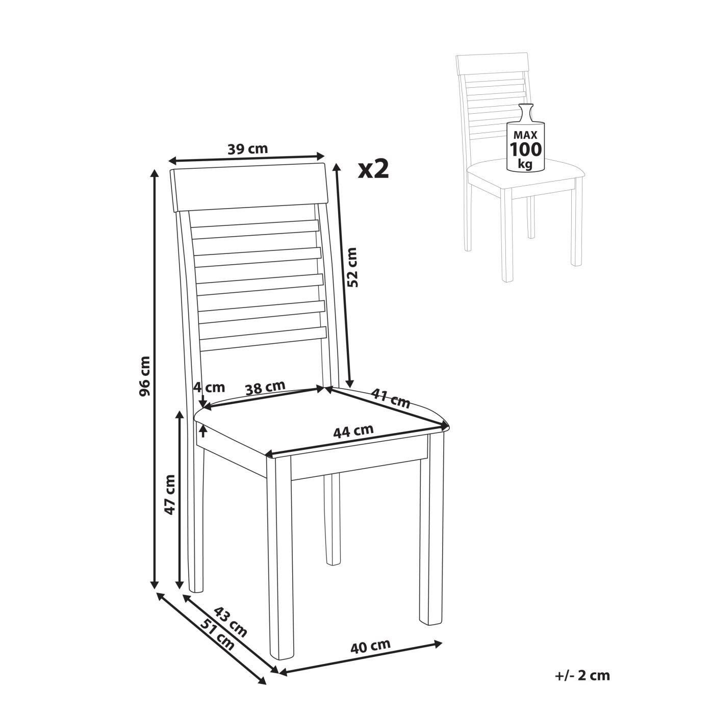 Étkezőszék kétdarabos szettben ORTLEY Keményfa Világosbarna/ Zöld - 3