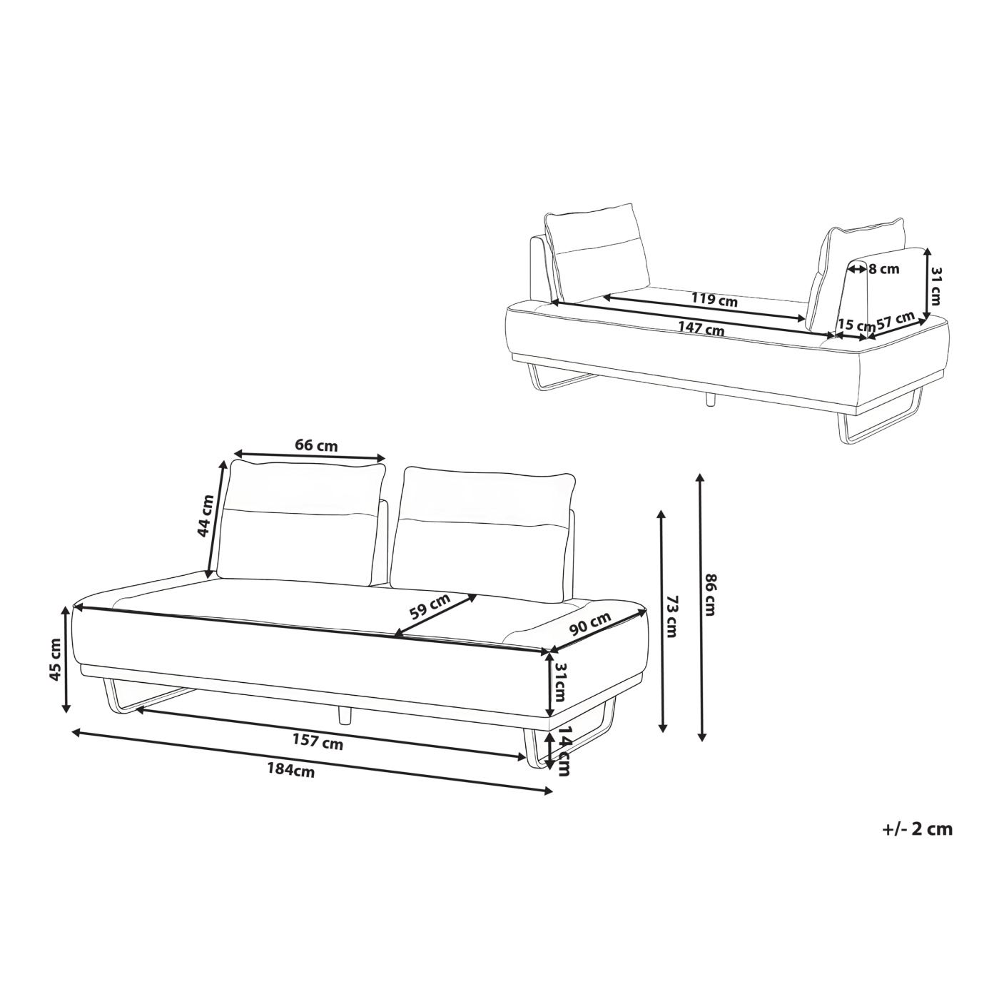 Kanapé 3 személyes FAXEN Fehér - 3