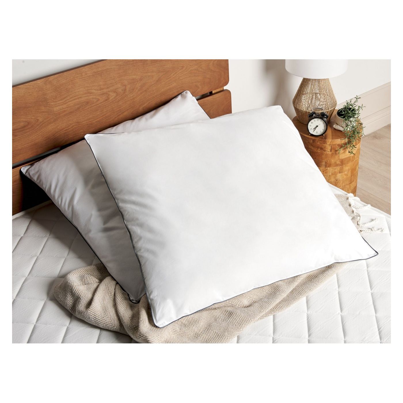 Kétdarabos párnaszett PELISTER Magas Mikroszálas 80 x 80 cm Fehér - 1