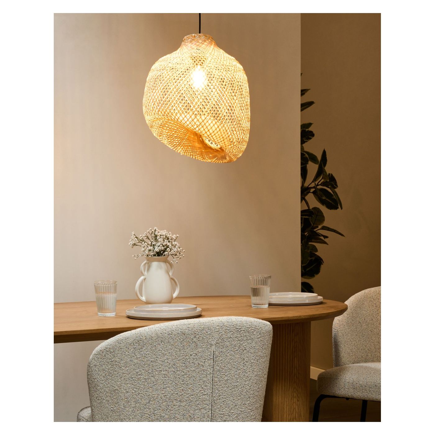 Függőlámpa GURABO Bambusz Természetes - 1