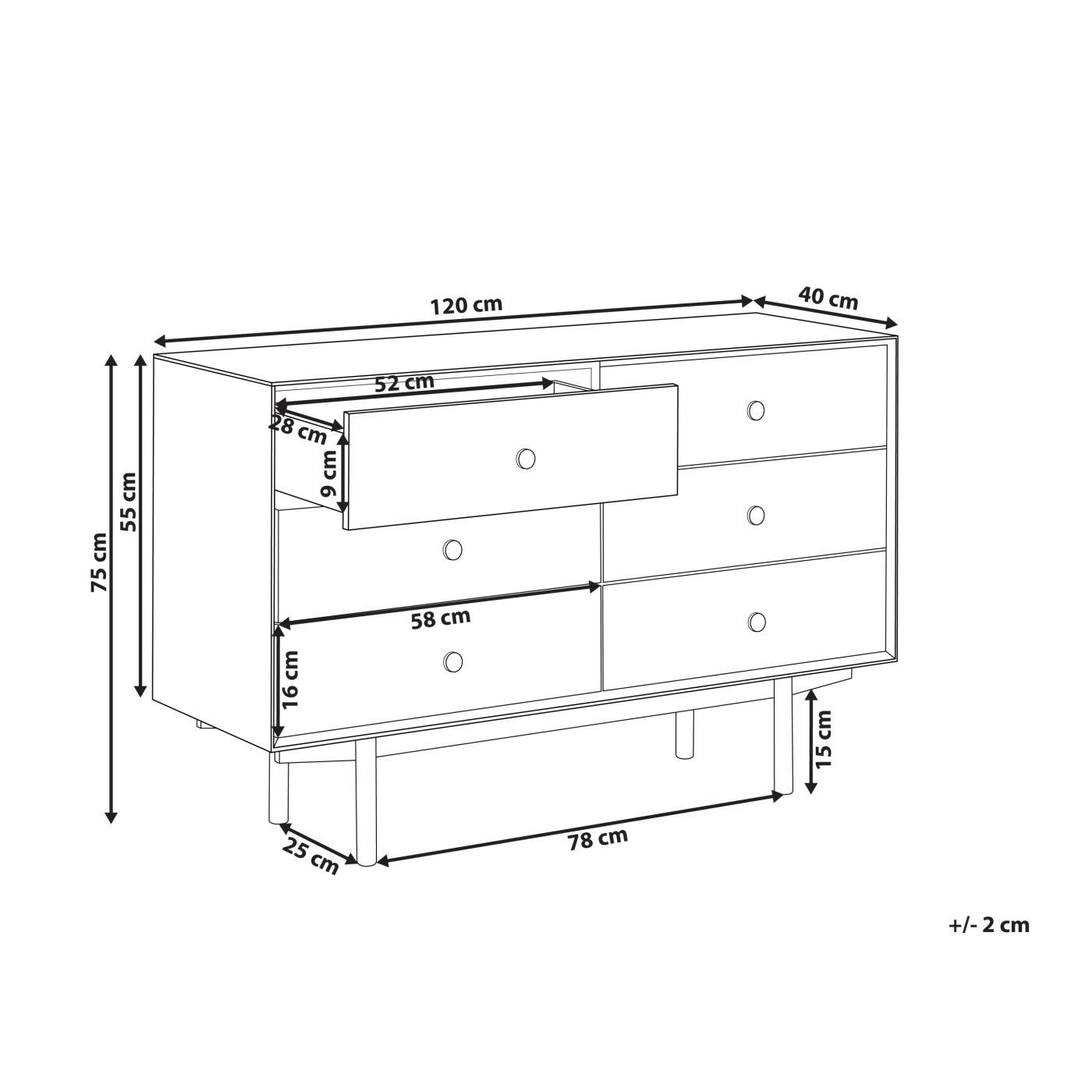 Hatfiókos komód ALCESTER Fekete - 3