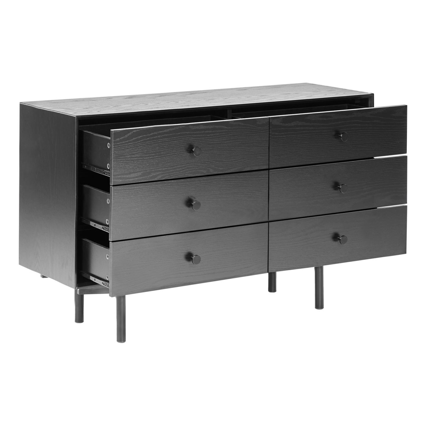 Hatfiókos komód ALCESTER Fekete - 4