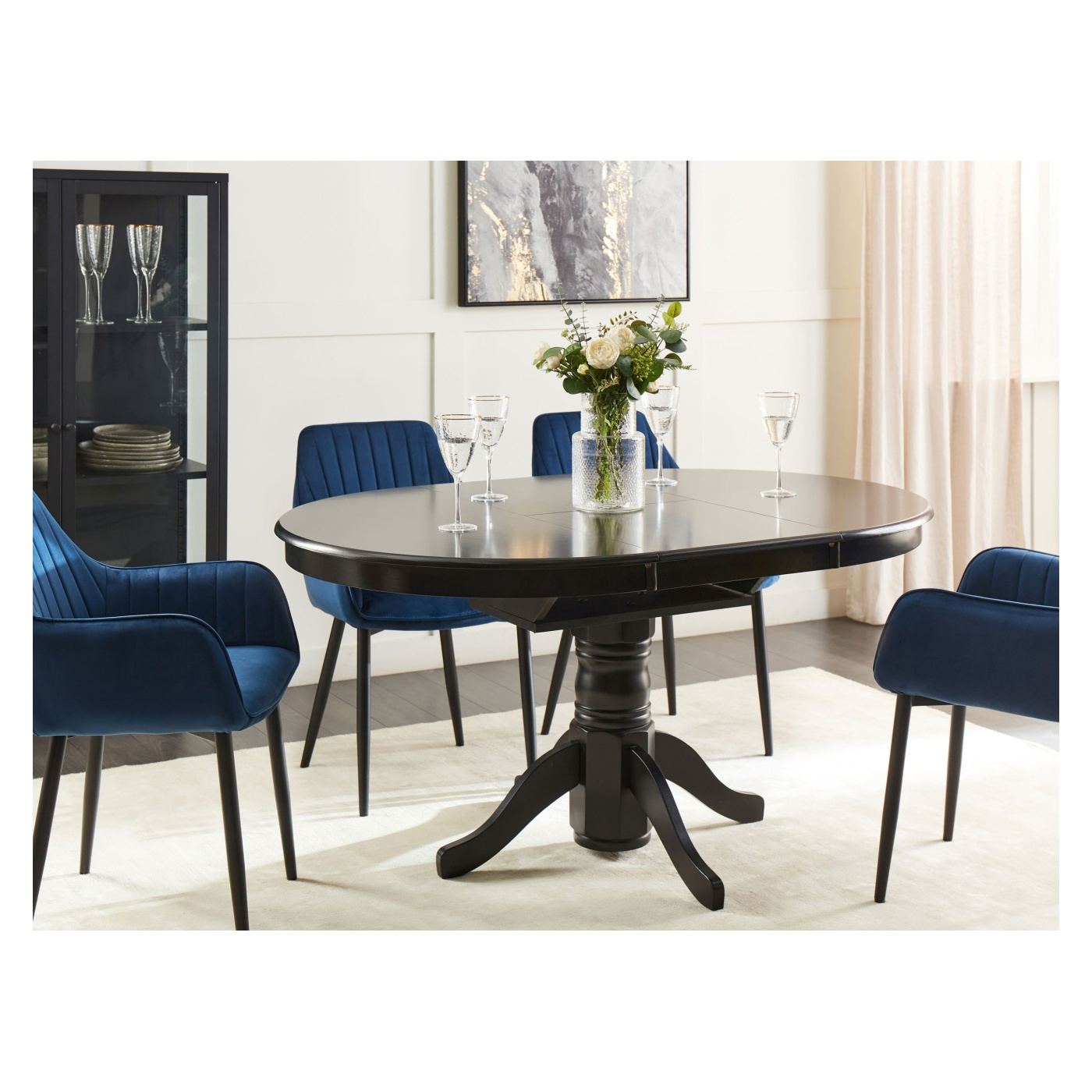 Kihúzható étkezőasztal AKRON Fekete 106 cm 106/150 cm - 1