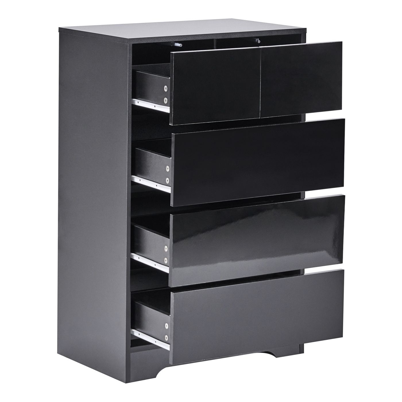 Ötfiókos komód ALBERTA Fekete - 4