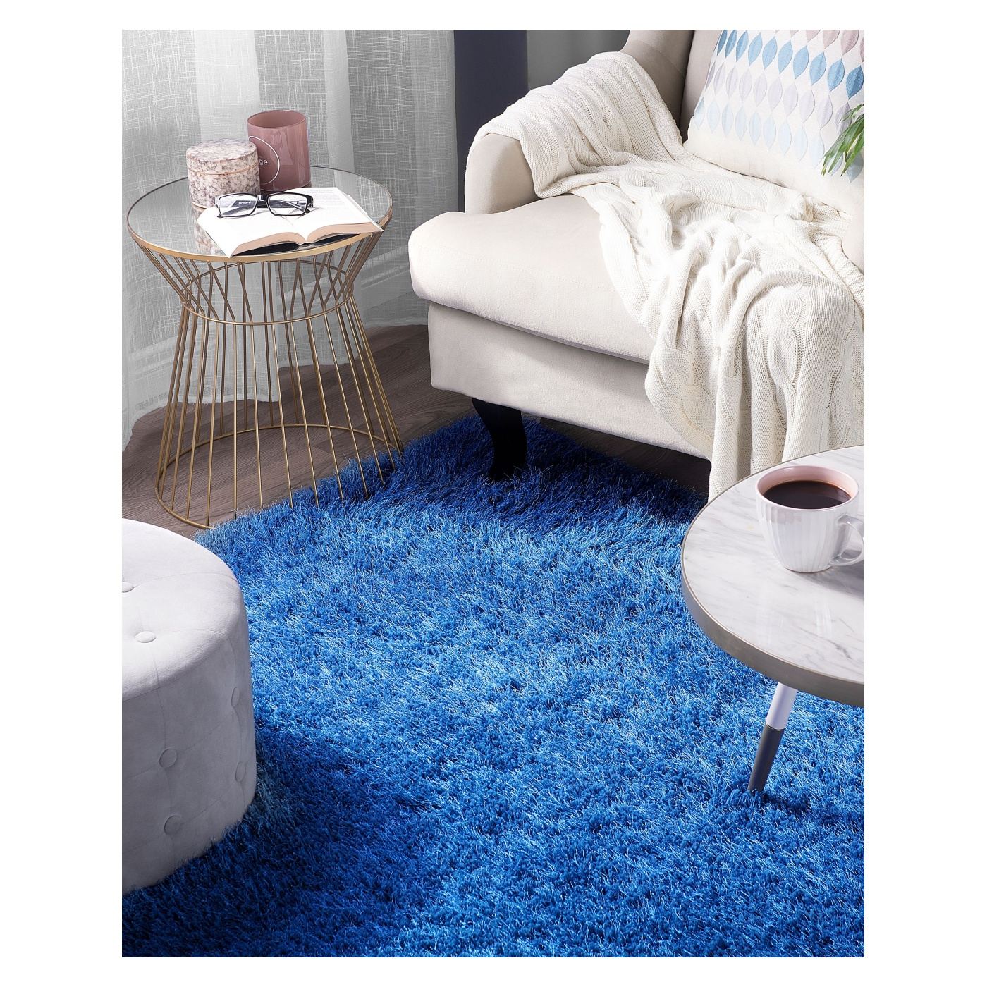 Shaggy szőnyeg CIDE Kék 160 x 230 cm - 1