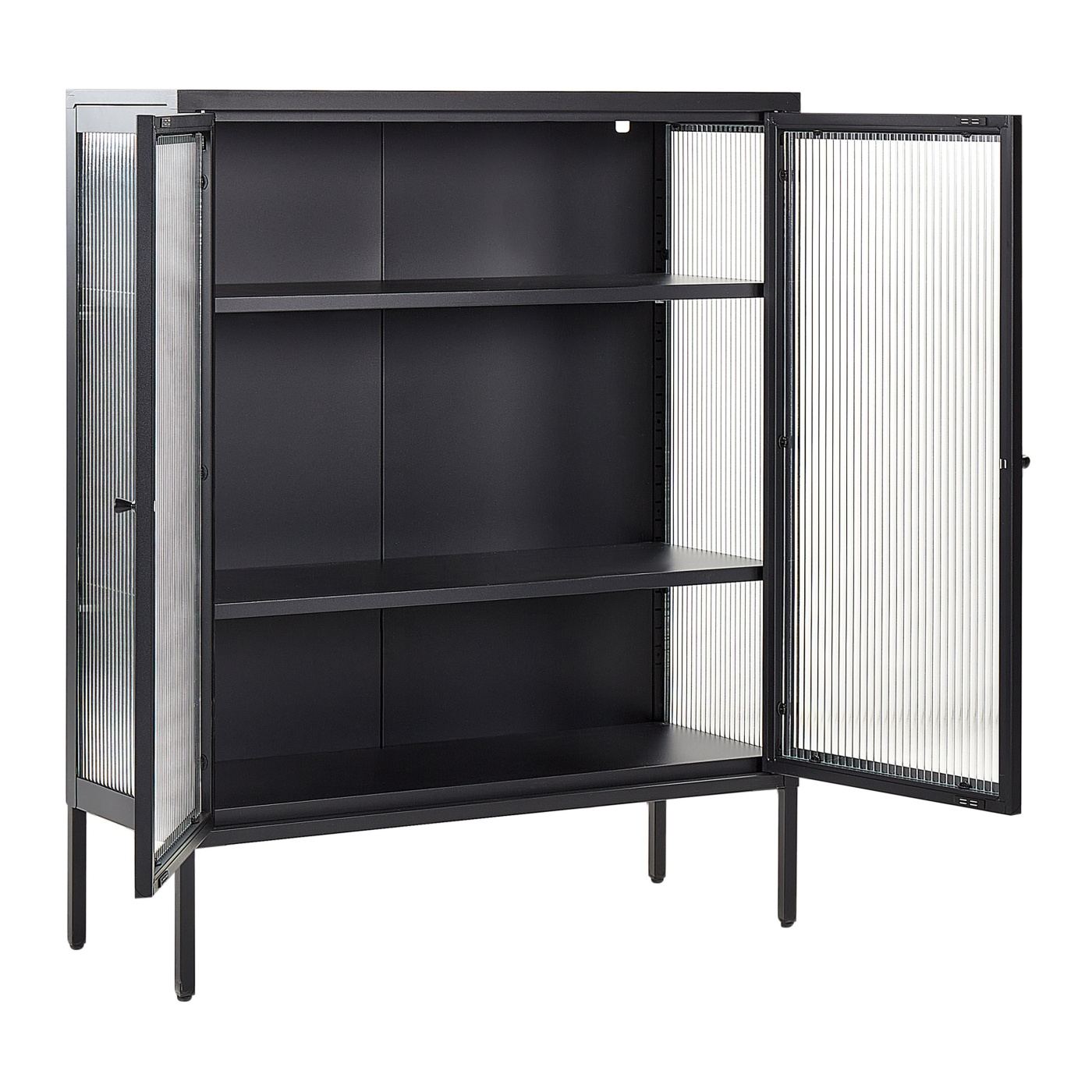 Vitrin LERRYN Fém 90 cm Fekete - 5