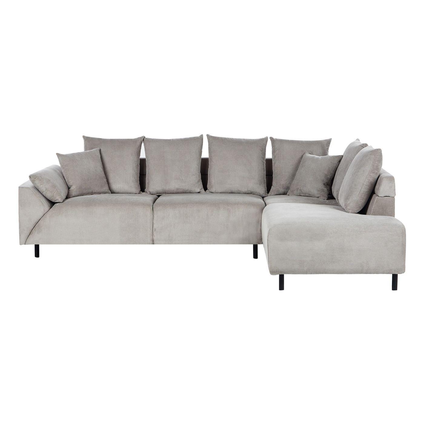 Sarokkanapé 4 személyes LUNNER Kordbársony Világosszürke Bal oldali - 1