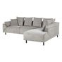 Sarokkanapé 4 személyes LUNNER Kordbársony Világosszürke Bal oldali thumbnail 2