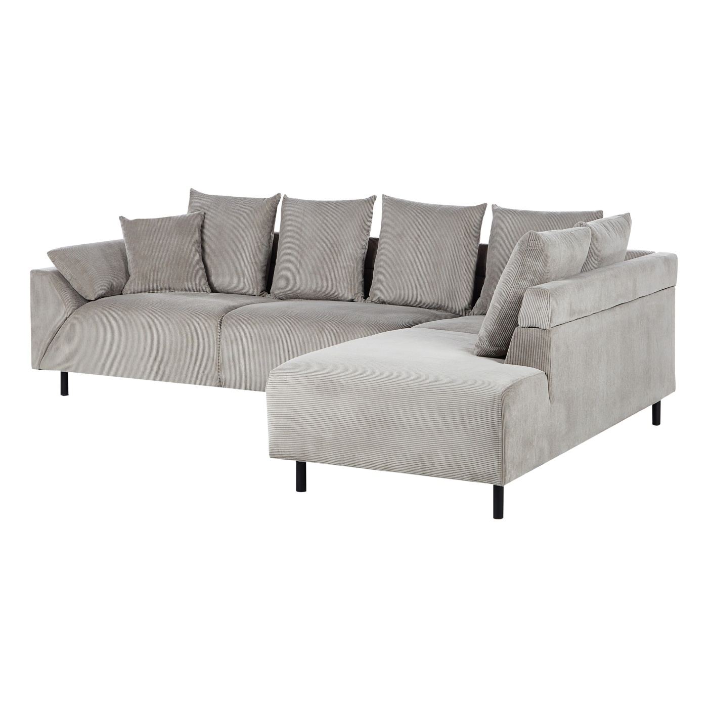 Sarokkanapé 4 személyes LUNNER Kordbársony Világosszürke Bal oldali - 2