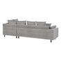 Sarokkanapé 4 személyes LUNNER Kordbársony Világosszürke Bal oldali thumbnail 3