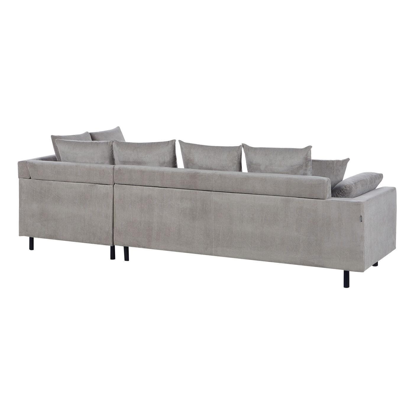 Sarokkanapé 4 személyes LUNNER Kordbársony Világosszürke Bal oldali - 3