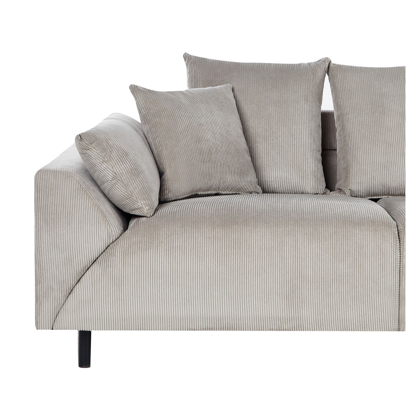 Sarokkanapé 4 személyes LUNNER Kordbársony Világosszürke Bal oldali - 5