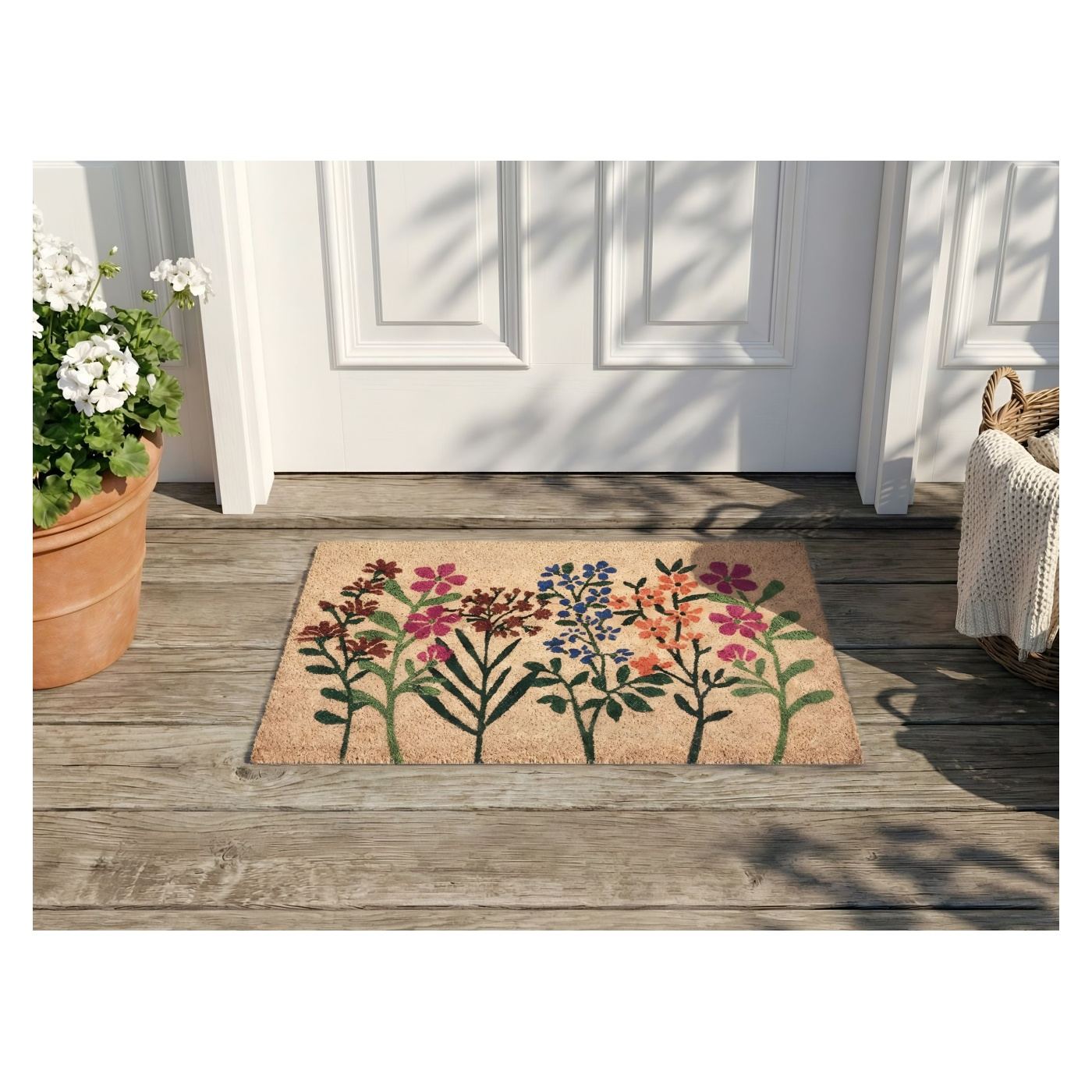 Lábtörlő TEKKONA Természetes 40 x 60 cm Virág Kókuszrost - 1