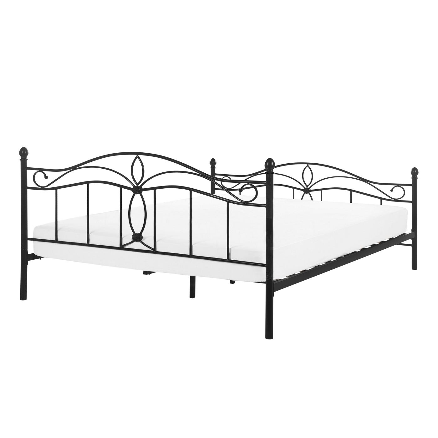 Ágy Fém ANTLIA 160 x 200 cm Fekete - 6